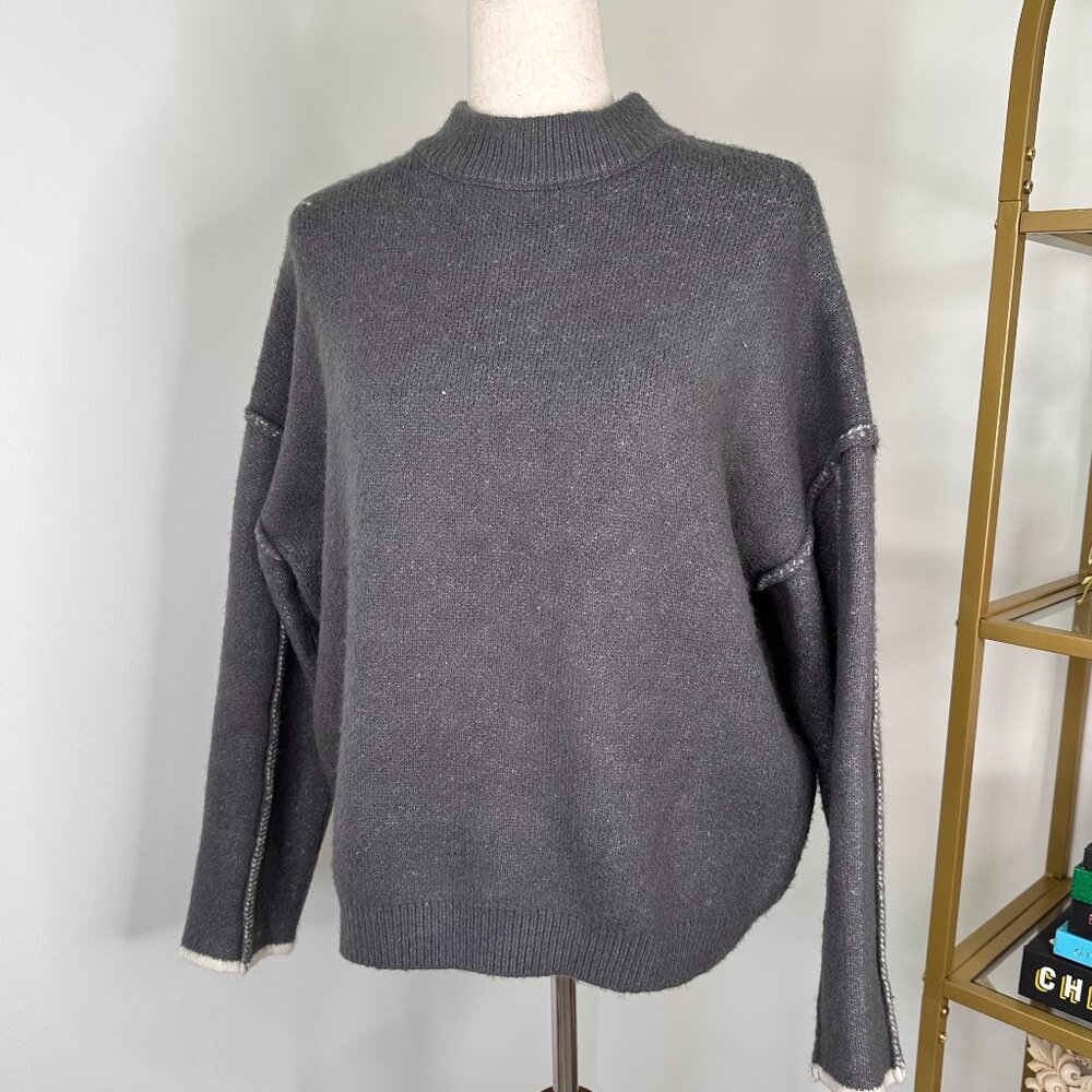 Wonderly Gray Mock Neck Sweater